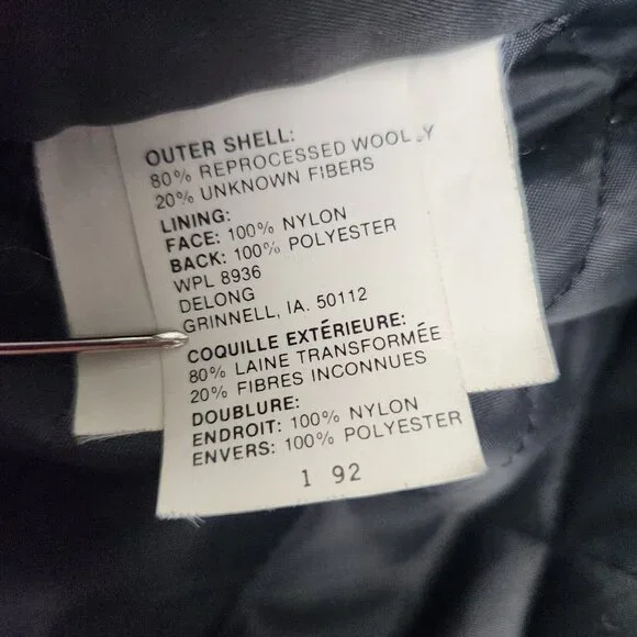 Vintage Bomber Varsity Jacket Men's Large Two Toned Wool 90's Quilted Gorpcore - Picture 4 of 14